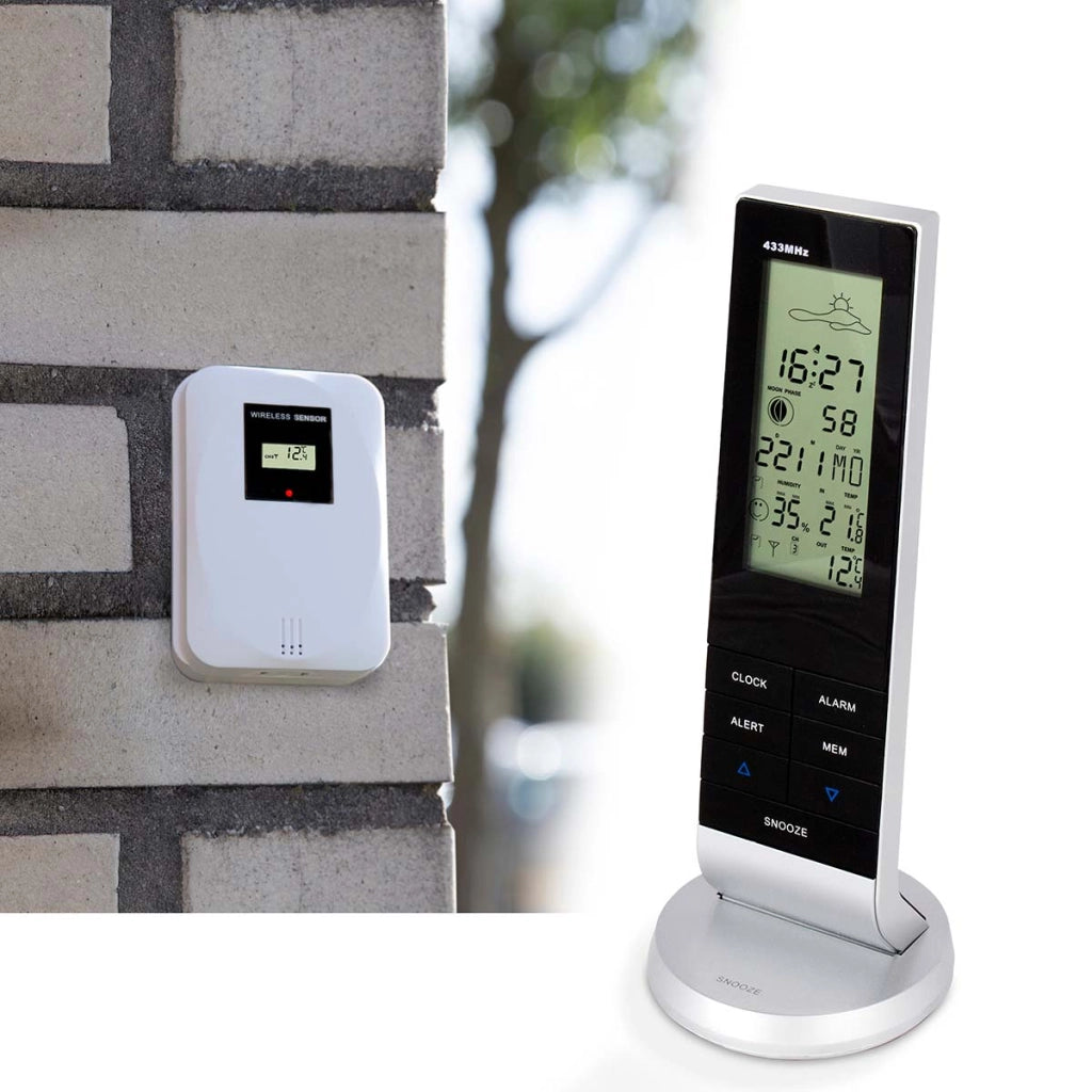 Stazione meteorologica con sensore wireless Modello WS-1150 Nero / Argento Alecto