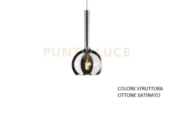 APPLIQUE OTTONE SAT. 1 LUCE PICCOLA VETRO CROMO 1155OS-A-CR