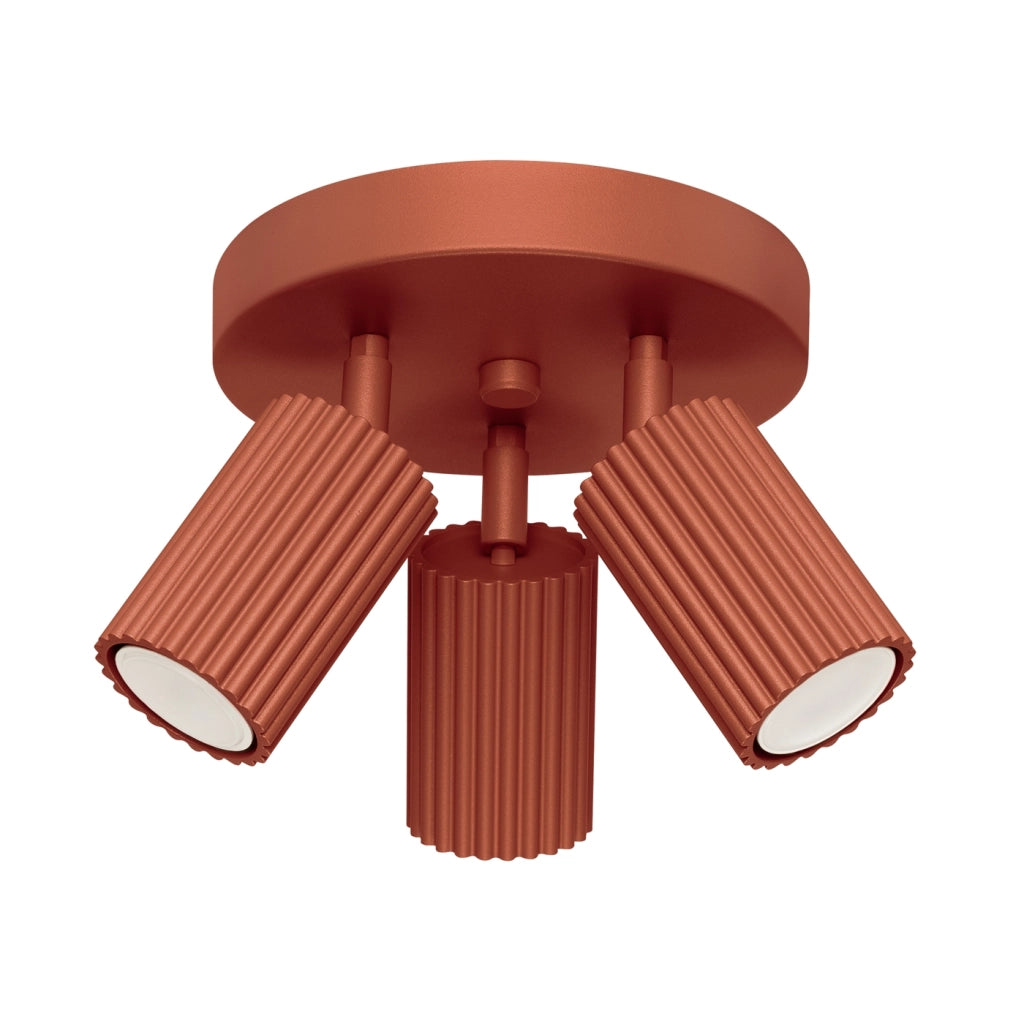 Lampada da soffitto KARBON 3P rosso ocra