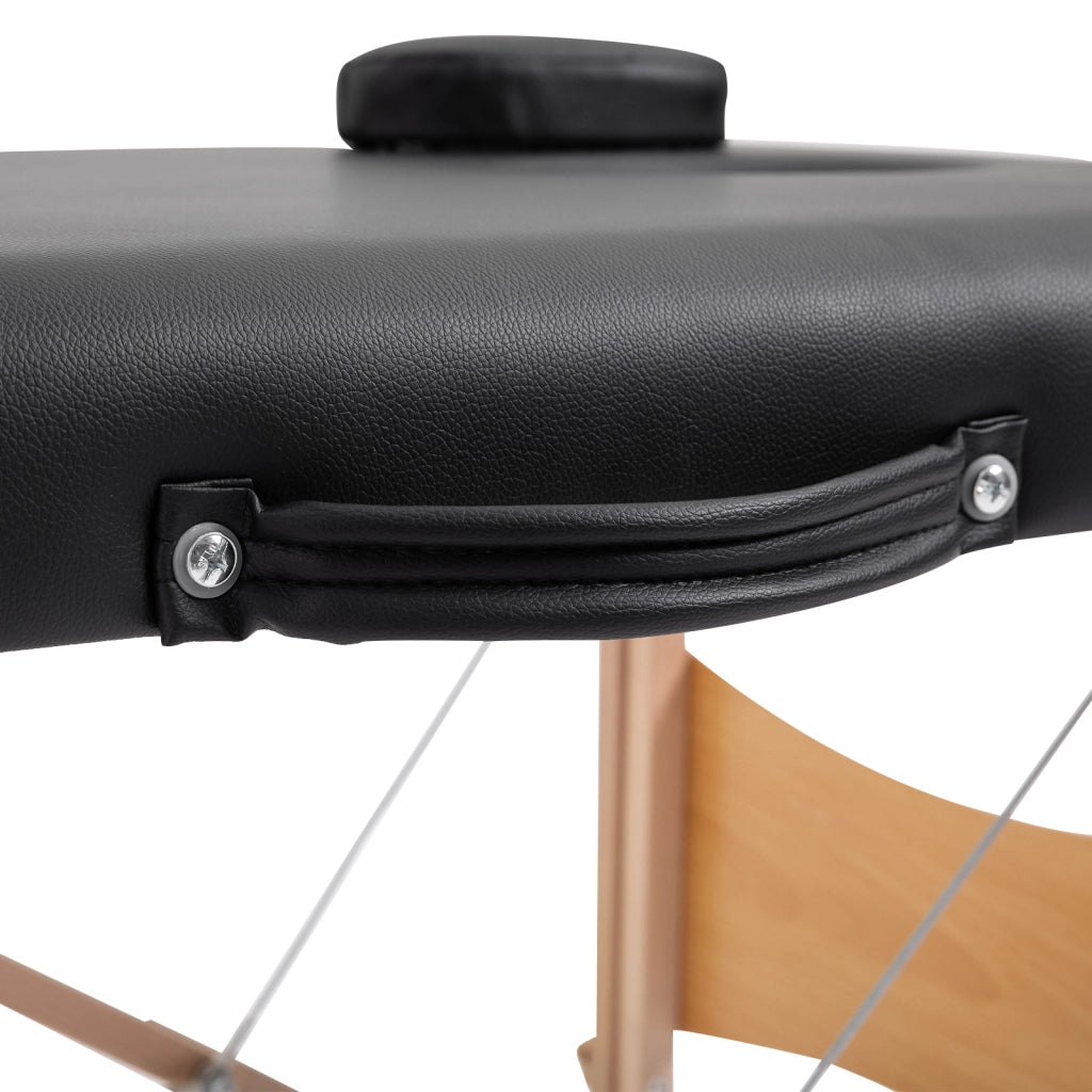 Letto Massage 2 Zone Pieghevole ¨C Minimal ¨C Nero Legno 186x60 cm