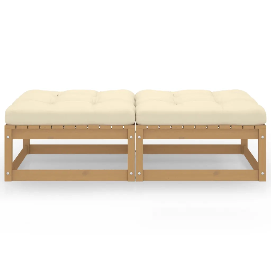 Sgabelli da Giardino con Cuscini 2 pz Legno Massello di Pino CFW4323004