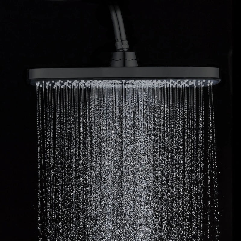 Soffione Square nero 30x19 cm 1 getto