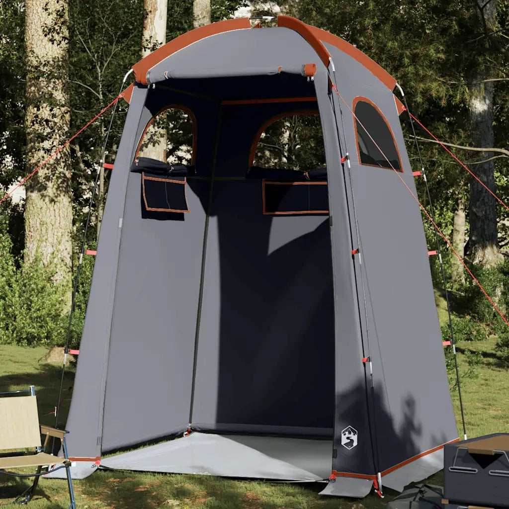 vidaXL Tenda per Toilette Grigio e Arancione Impermeabile