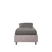 BS COM Letto singolo con rete imbottito 80x190 microfibra glicine