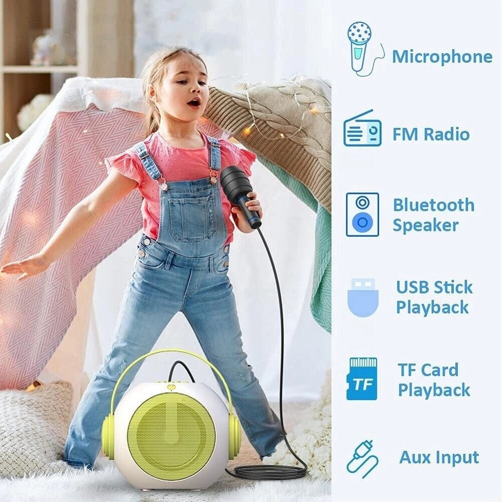 Trade Shop - Cassa Bluetooth Altoparlante Karaoke Con Microfono Aux Usb Micro Sd Q-yx500 -