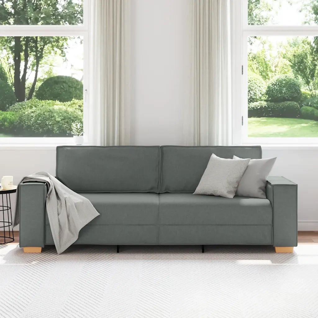 Divano a 3 posti Grigio scuro 220x78x84 cm in tessuto 4104991