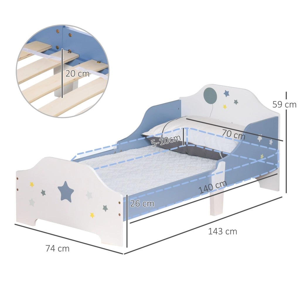 Letto Basso per Bambini ¨C zephmum ¨C Blu e Bianco