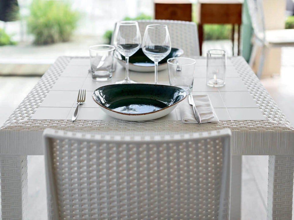 Sedia indiana 57x59x86 h cm in Wicker Bianco