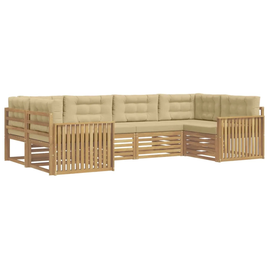 Set di divani da esterno 6 pz Bianco e Beige 3391043