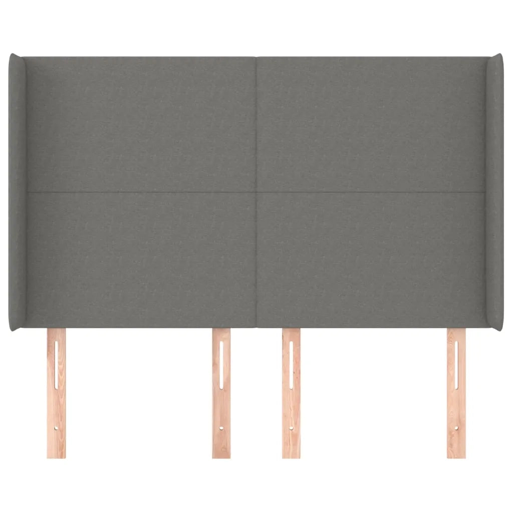 Testiera | Testata ad Orecchio GrigioScuro 147x16x118/128cm inTessuto