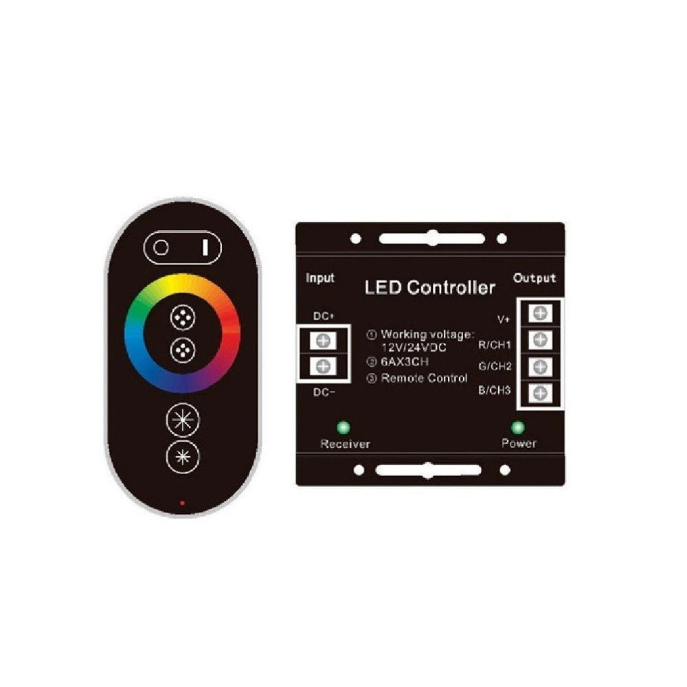 Trade Shop - Controller Led Rgb Con Telecomando Touch Centralina Strip Striscia Led 12v -