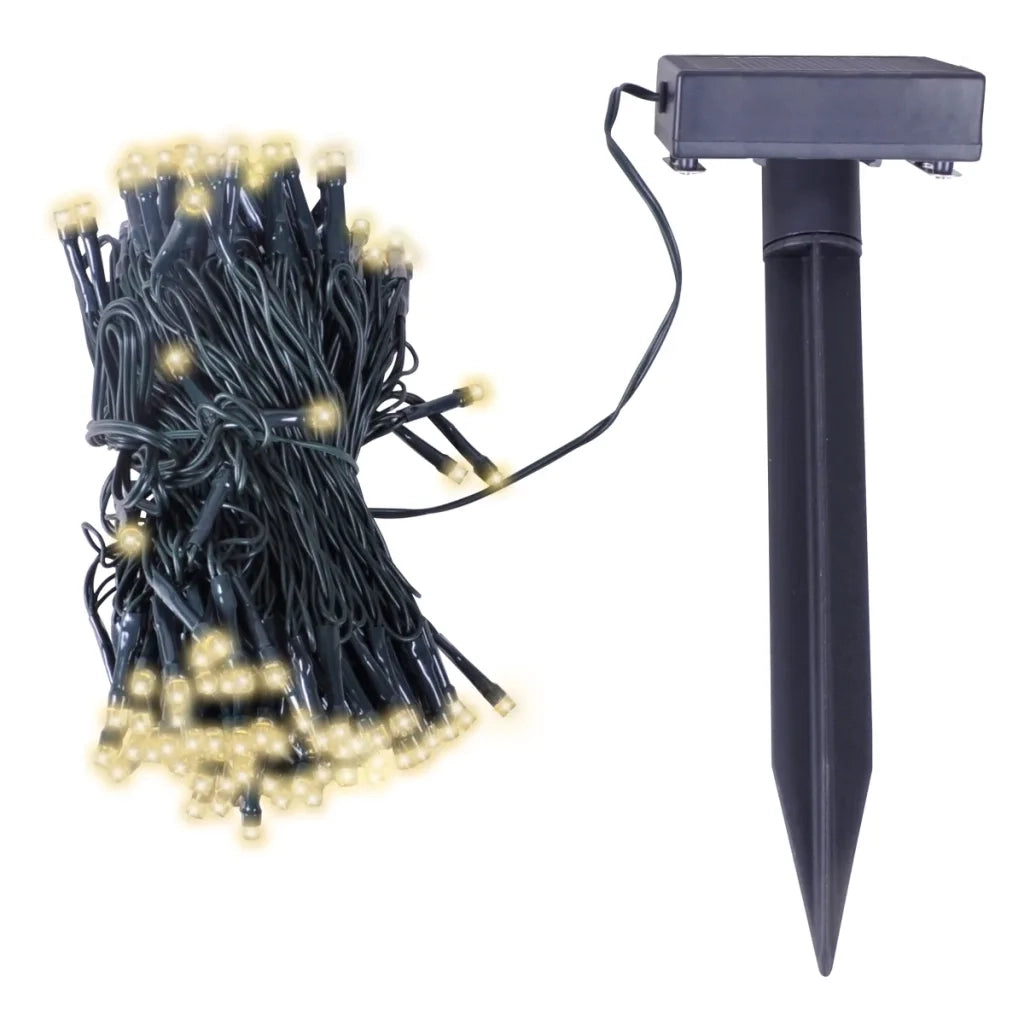 Luci a Stringa Solare LED Bianco Caldo Decorazione Natalizia 40698