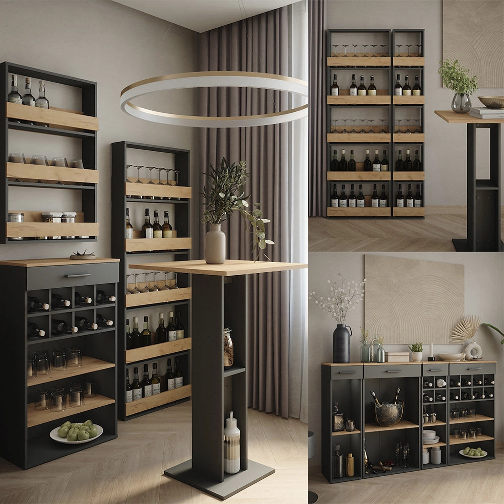 Vicco Tavolo da bar Bianco/Sonoma 57 x 117 cm