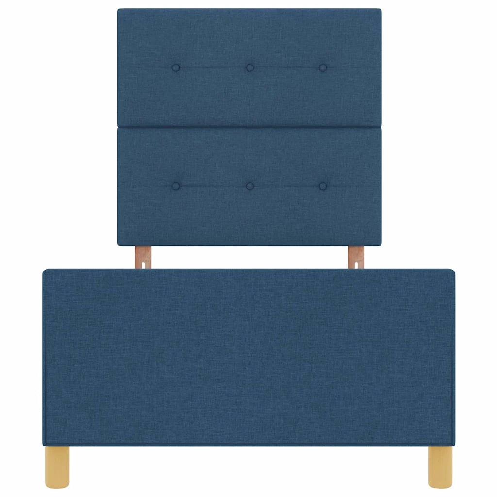 Struttura del letto con testiera Blu 90 x 190 cm Tessuto 3344696