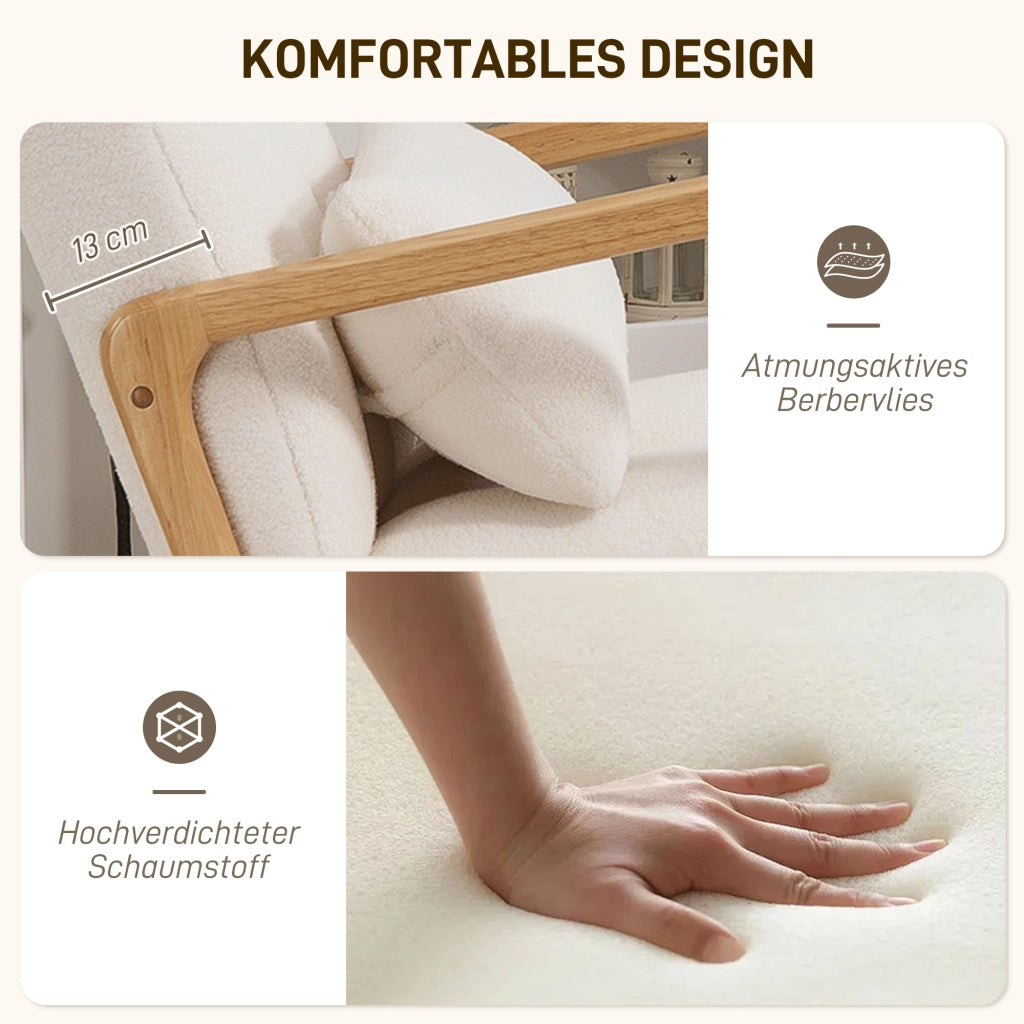 Poltrona Dondolo con Poggiapiedi ¨C Minimal ¨C Tessuto Grigio