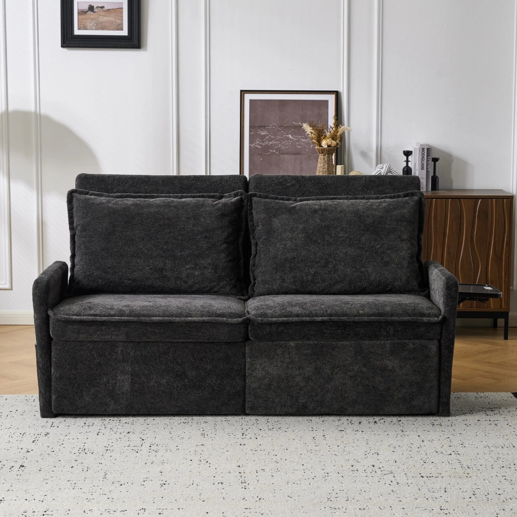 Divano letto con cuscini e USB ¨C zephmum ¨C nero