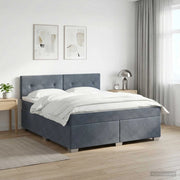 Letto con Box Spring, Materasso e LED Grigio Scuro 180 x 200 cm 3452229