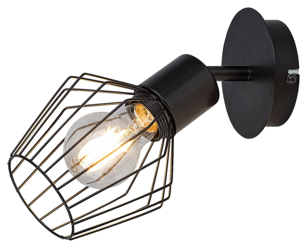 Applique industriale a gabbia nera E27 Belano Rabalux 3534
