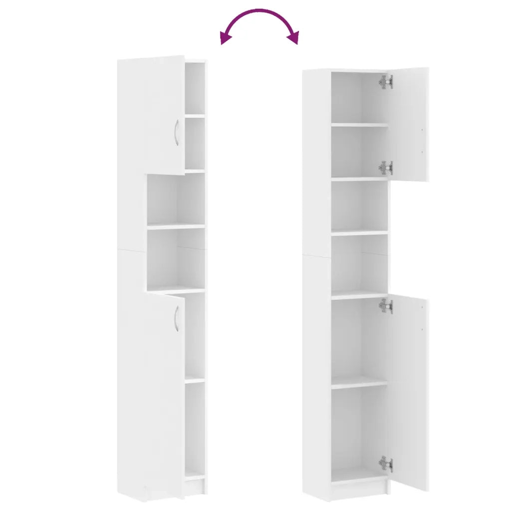 Armadio da Bagno | Mobile da Bagno Bianco 32x25,5x190 cm in Legno Ingegnerizzato
