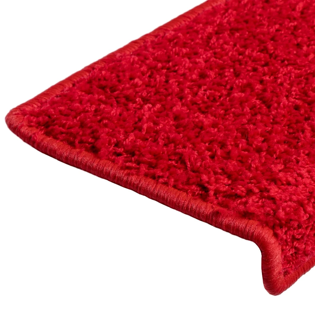 Tappetini per scale 30 pz 65x21x4 cm Rosso Bordo rettangolare 3365832