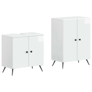 Set di Armadi da Bagno da 2 Pezzi BREDA Bianco Lucido 3417643
