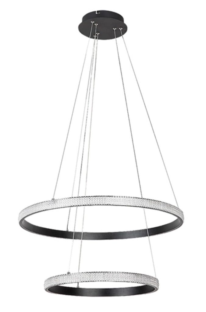 Lampadario Rabalux Grete LED 60W doppio anello Ø60 nero