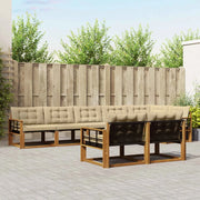 Set di divani da esterno con cuscino 8 pcs Naturale e Beige 3369584
