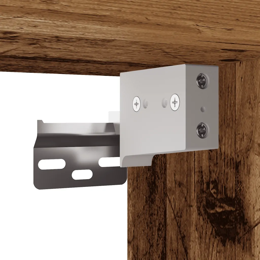 Comodino | Armadio da Notte | Mobiletto da notte a Muro Legno Antico 35x35x20 cm