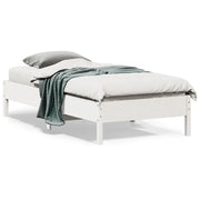 Letto senza Materasso-Struttura Letto Bianco 75x190 in Legno Massello di Pino 805391