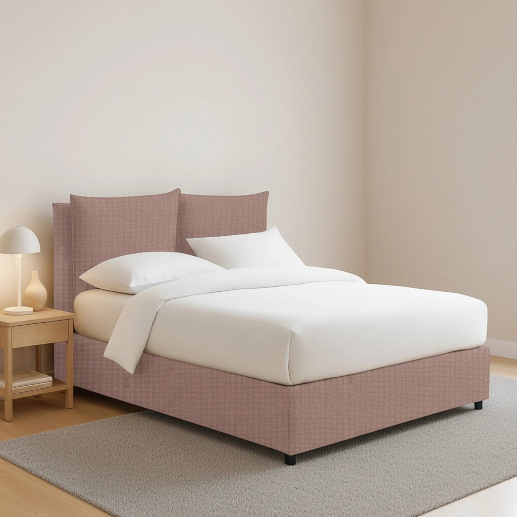 Newton, Letto Piazza e Mezza Sfoderabile Made in Italy, Rosa Antico