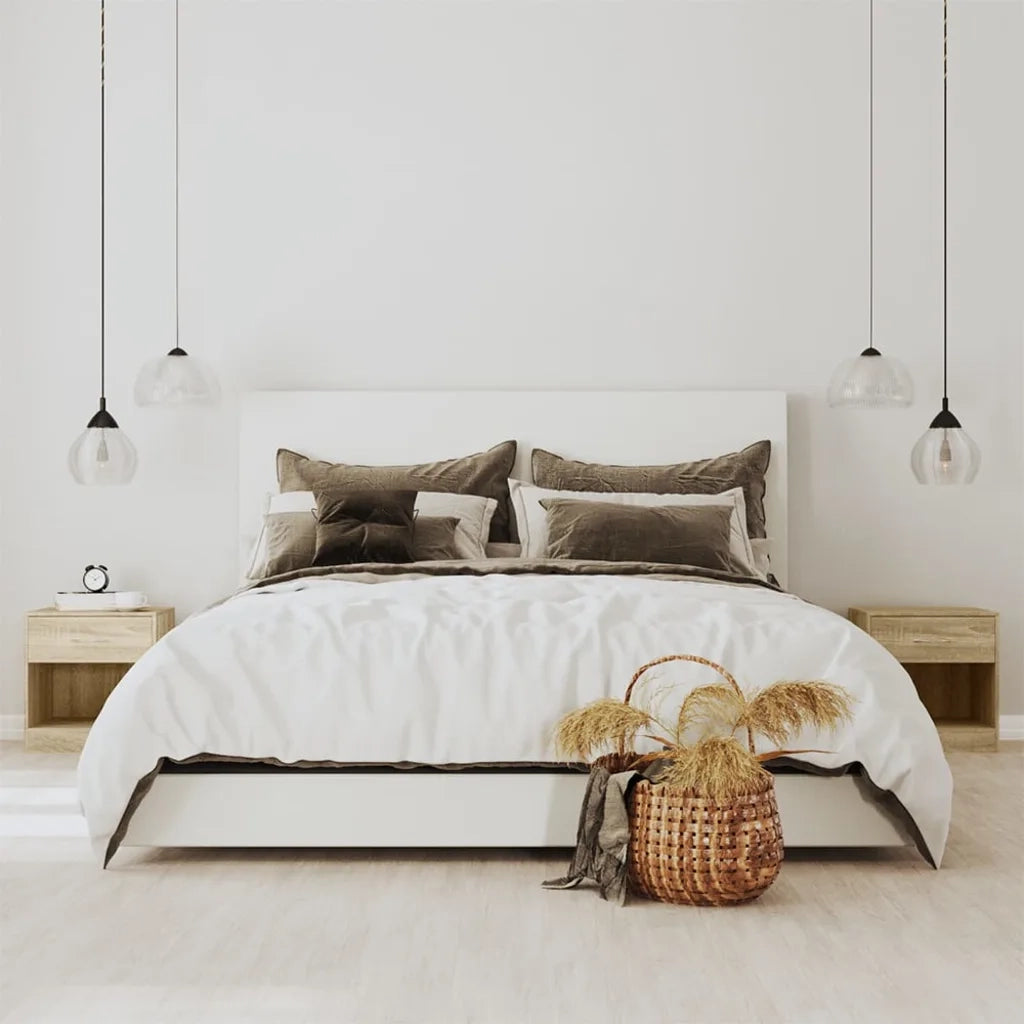 Set di 2 Comodini | Armadio da Notte | Mobiletto da notte con Cassetto Colore Rovere