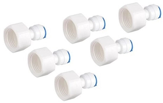 Connessione rapida 1/4 a 1/2 femmina - 6 pezzi - Adattatore per filtro acqua - Osmosi inversa - Prezioso in plastica - Installazione semplice - Fitting filtro acqua