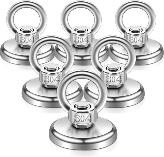 Magnetodi neodimio - Extra forte per pesca con magneti - 6 pezzi - 36 mm