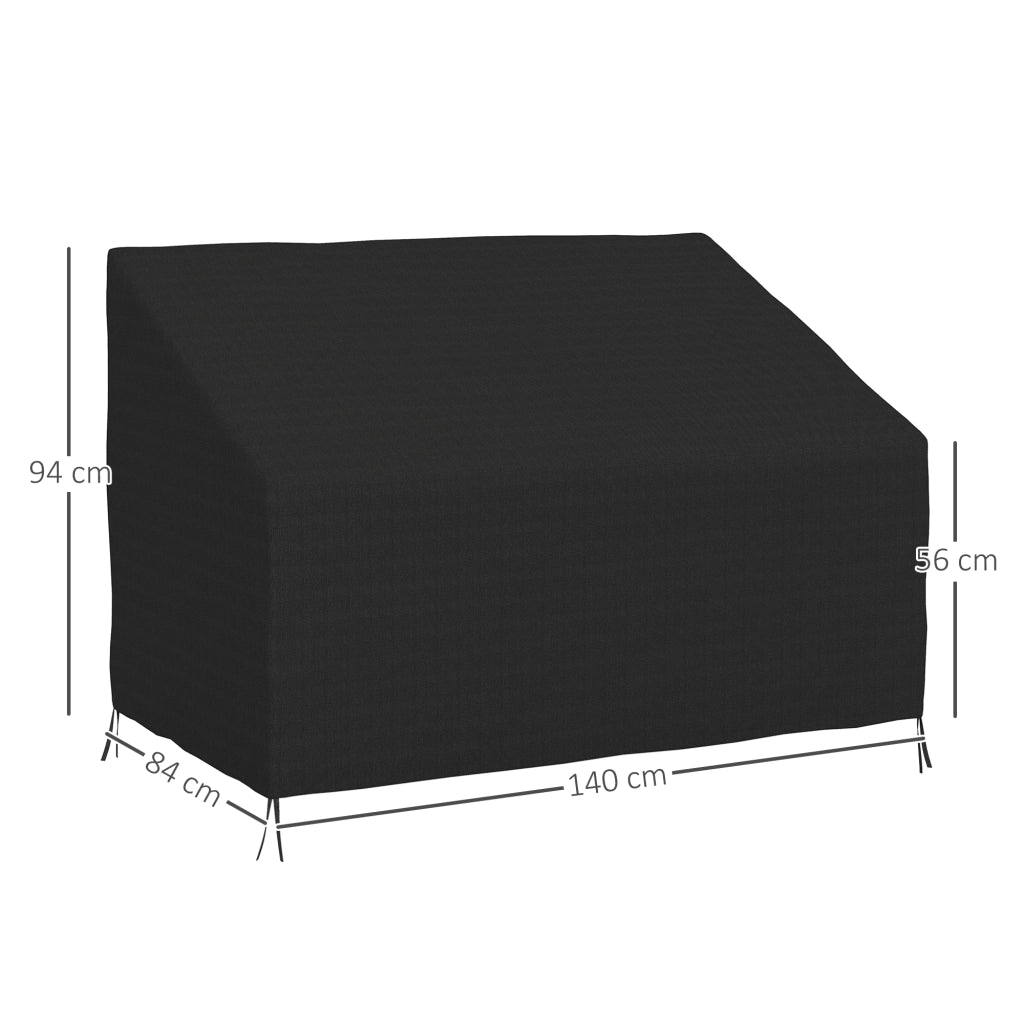 Copridivano esterno impermeabile ¨C Minimal ¨C nero 140x84x56/94 cm