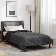 Duvet Estivo Nero e antracite 200 x 155 cm Microfibra 42025478