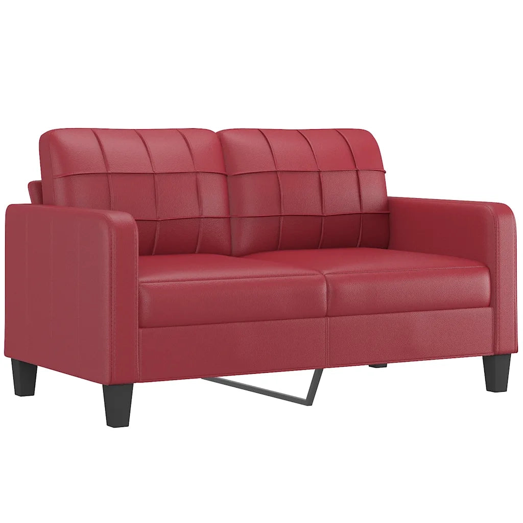 Divano a 2 Posti-Sofa 2 Posti Rosso Vino 140 cm in Similpelle 312412