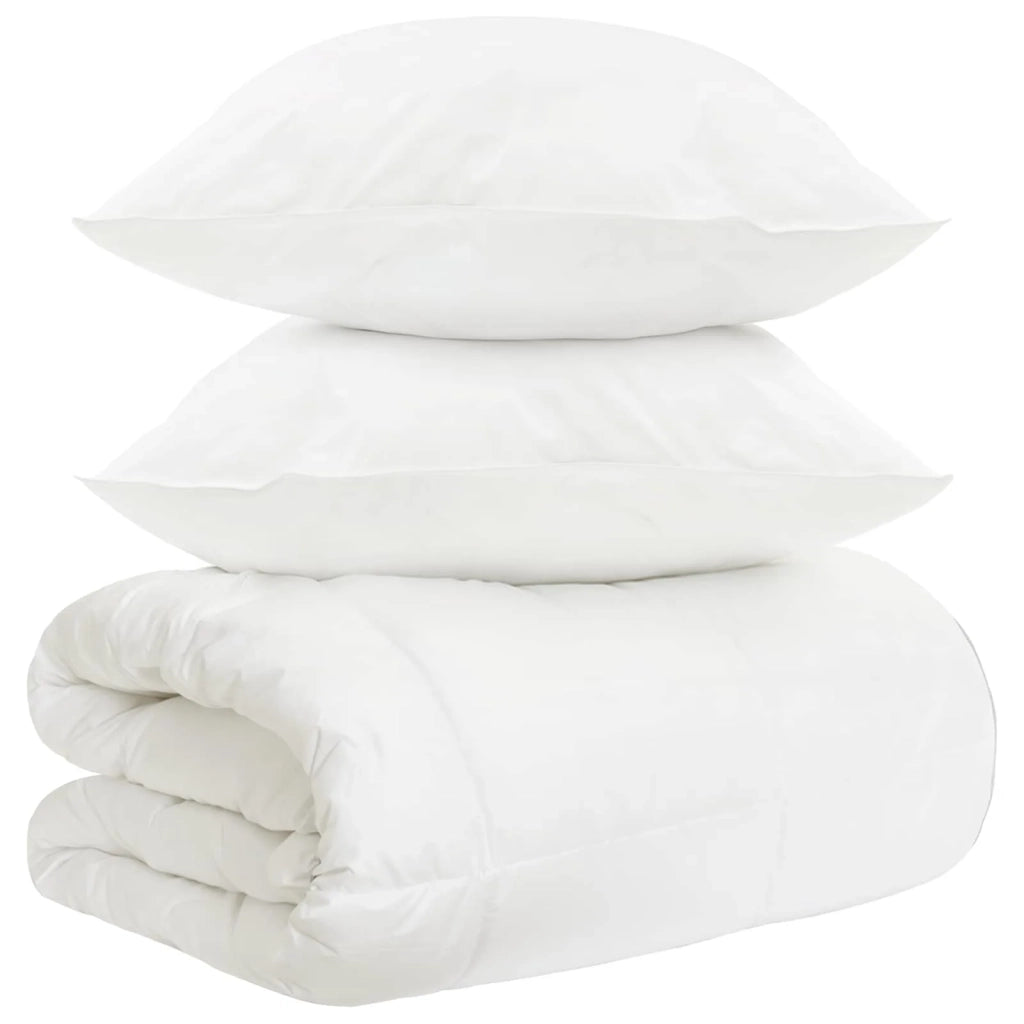 Set di Piumoni 3 pz Bianco Fibra di bambù 3432171