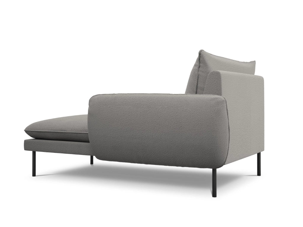 Cosmopolitan Design - Chaise longue destra "Vienna" in bouclé grigio 