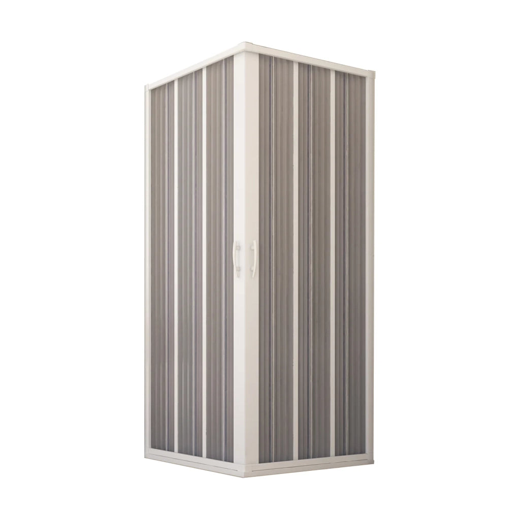 Box Doccia in PVC 90x90CM H185 a soffietto con Apertura Centrale colore Bianco mod. Flex