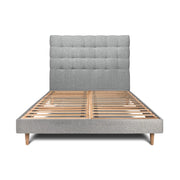 Letto 180x200 cm con testata imbottita - tessuto bouclé