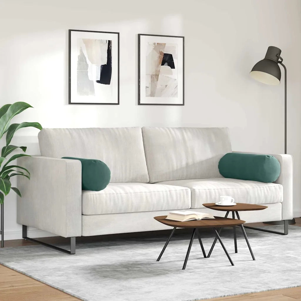 Cuscini a rullo 2 pcs Verde Scuro Ø 25 x 70 cm Tessuto in Cords 42014330
