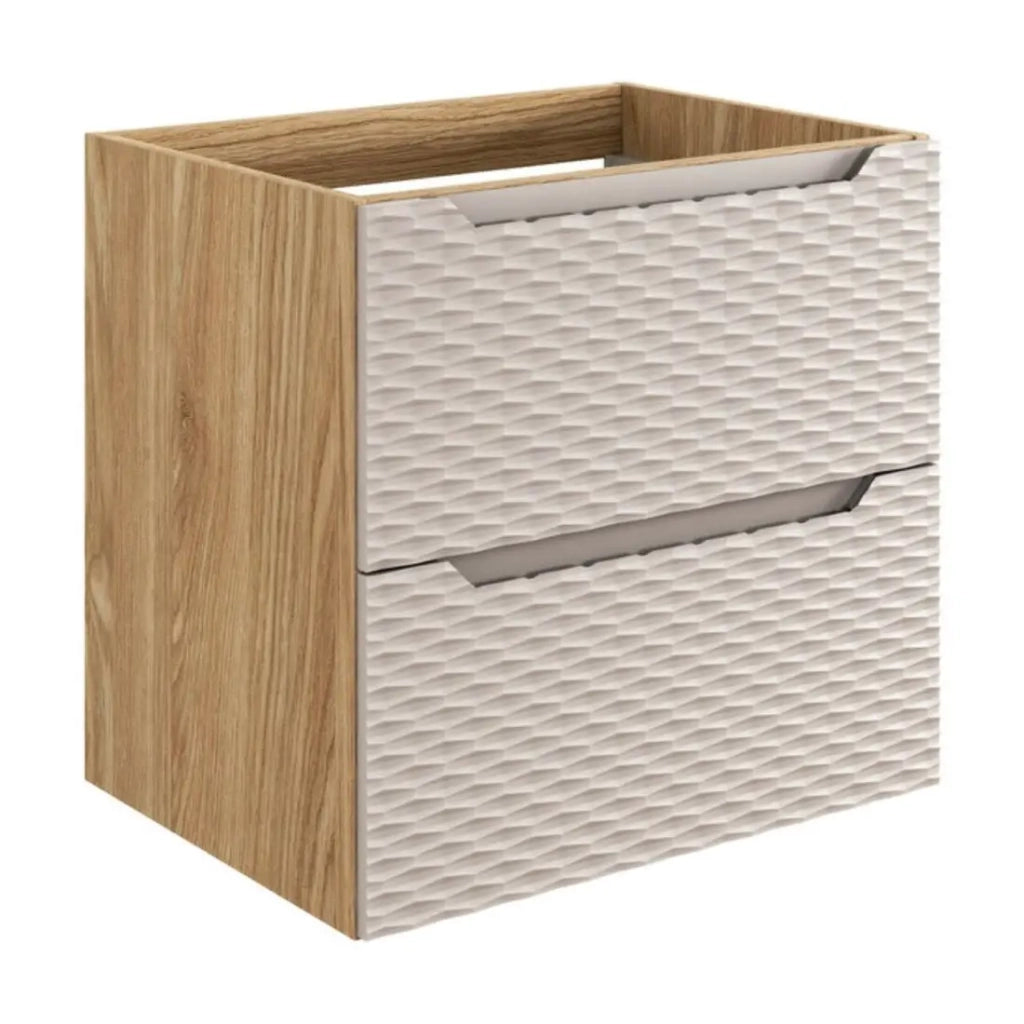 Mobile sottolavabo YOKA – Beige e rovere chiaro 60 cm