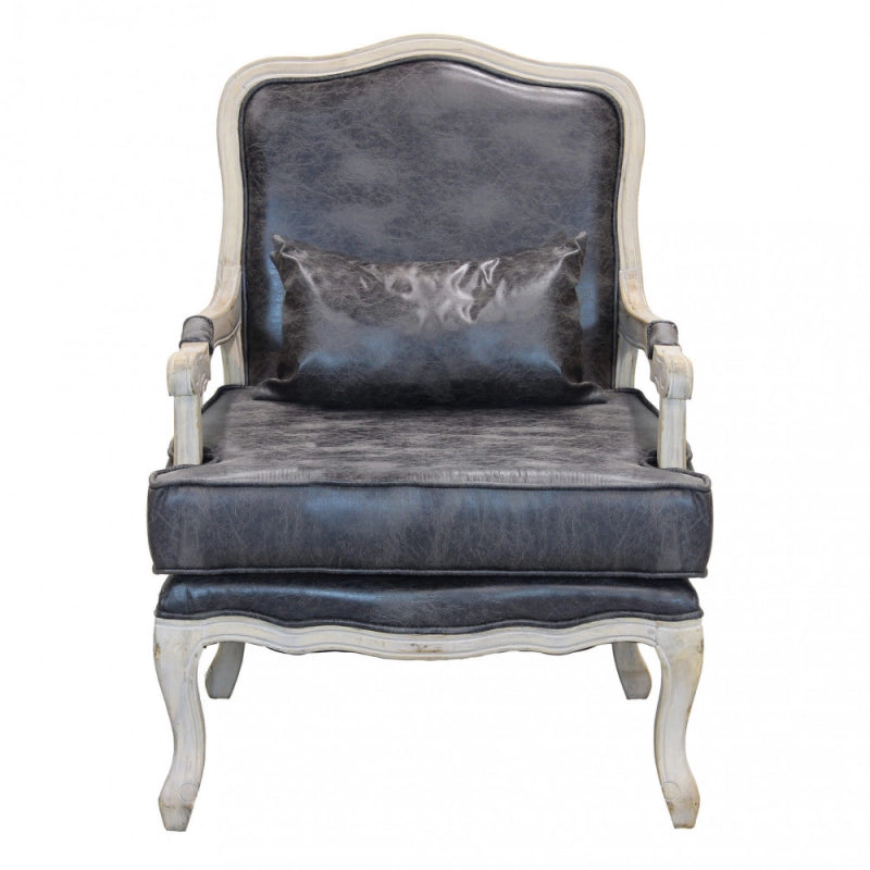 POLTRONA CHRISTY IN ECOPELLE VINTAGE GRIGIO