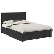 Letto matrimoniale | Letto per adulti | Struttura del letto Nero 135 x 190 cm Legno multistrato