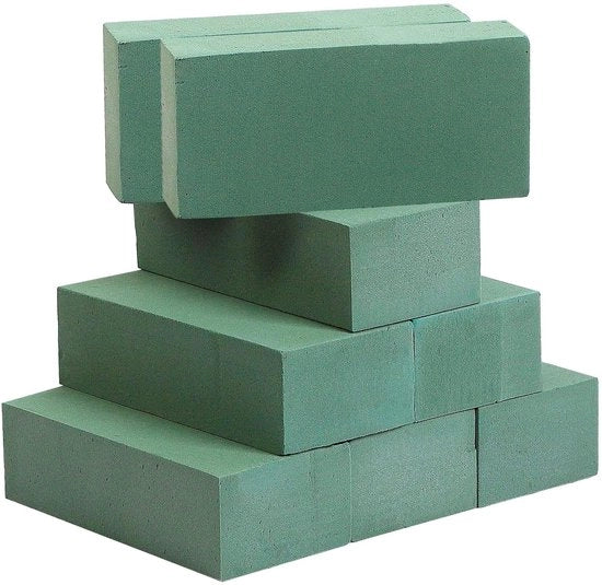 Blocco schiuma 8 pezzi - Materiali per fiori secchi - Schiuma per fiori - Schiuma leggera - Blocco schiuma secco