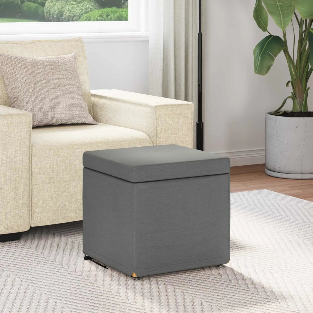 Pouf Grigio scuro Tessuto e Legno Ingegnerizzato 876744