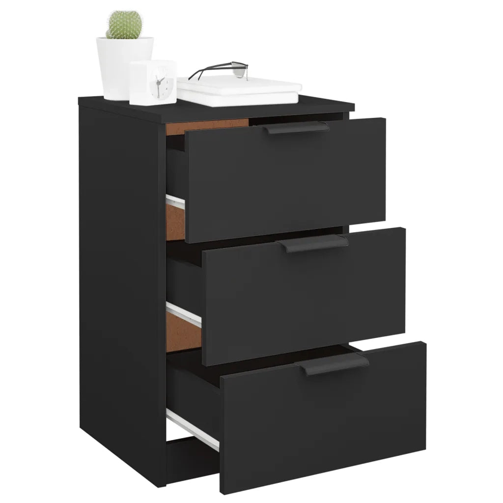 Comodini 2 pz-Set di 2 Tavolino da notte Neri 40x36x65 cm