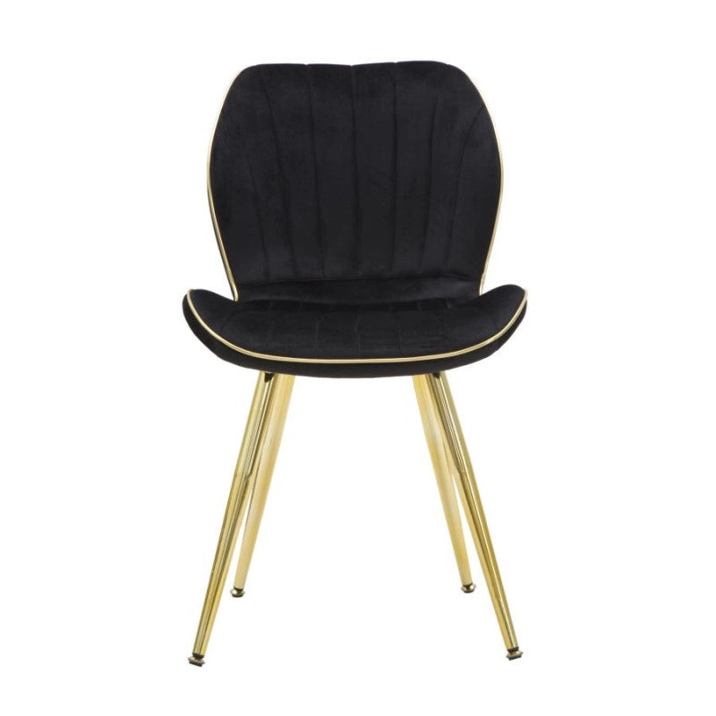 Sedia Paris Space Nera /gold Set 2 Pz cm 46x58x77