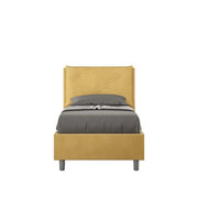 Letto singolo senza rete imbottito 80x190 microfibra ocra Appia