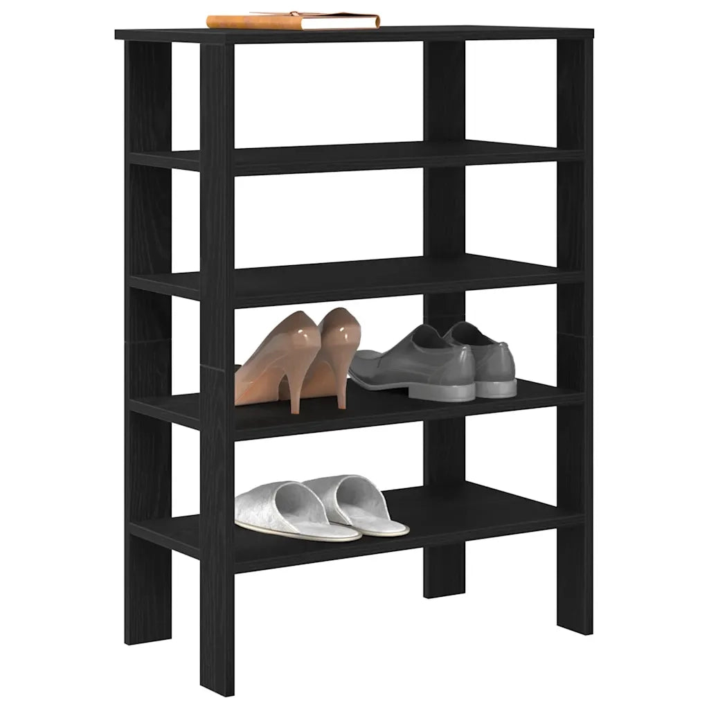 Scarpiera Nera 61x32x87,5 cm in Truciolato 859852